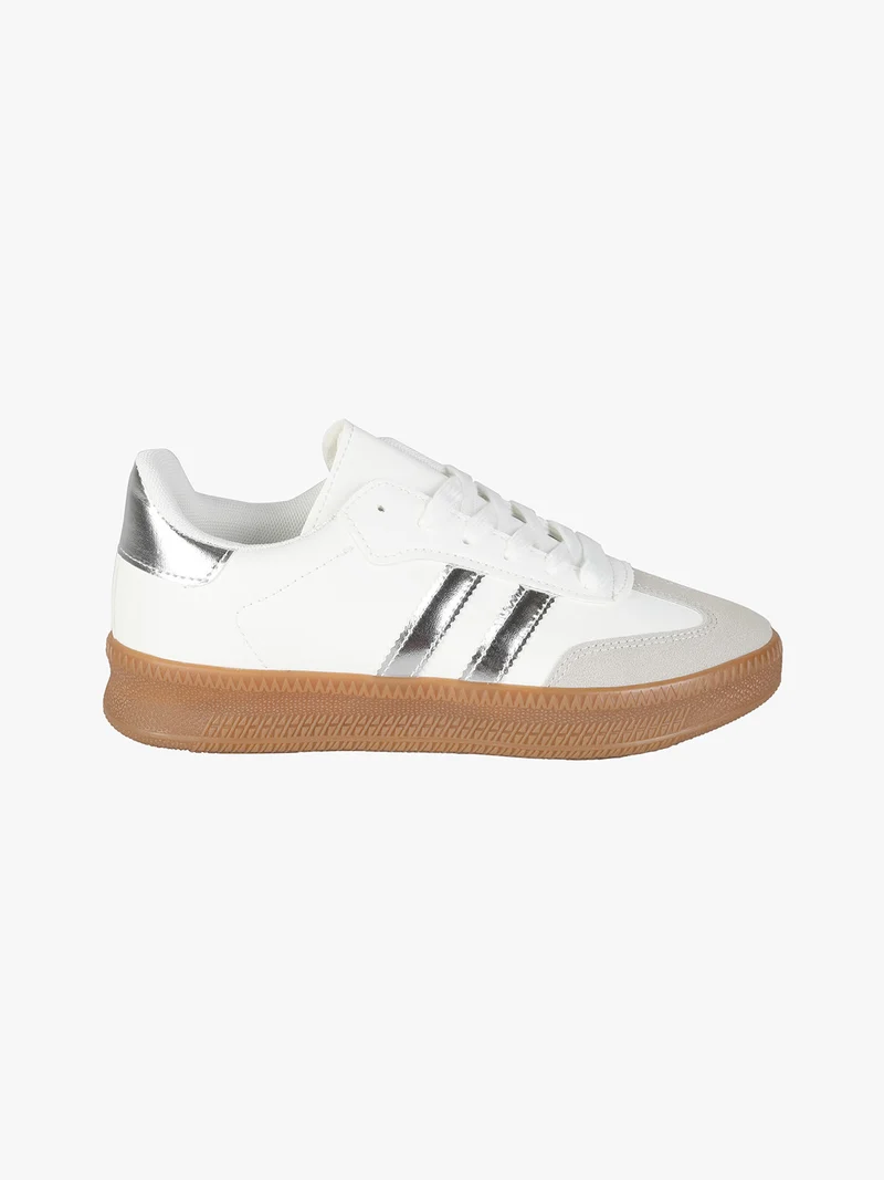 Sneakers donna stringate - argento
