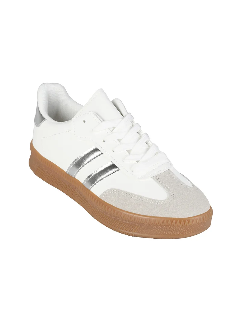 Sneakers donna stringate - argento