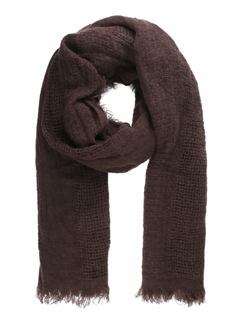Sciarpa donna misto cotone - marrone scuro