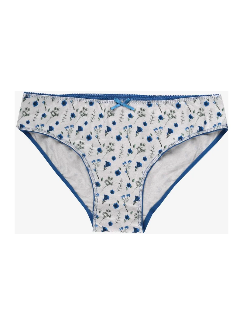 Slip in cotone a fiori - grigio
