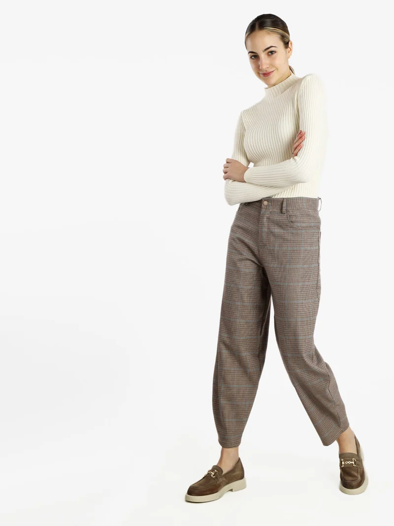 Pantaloni a fantasia da donna gamba larga - blu