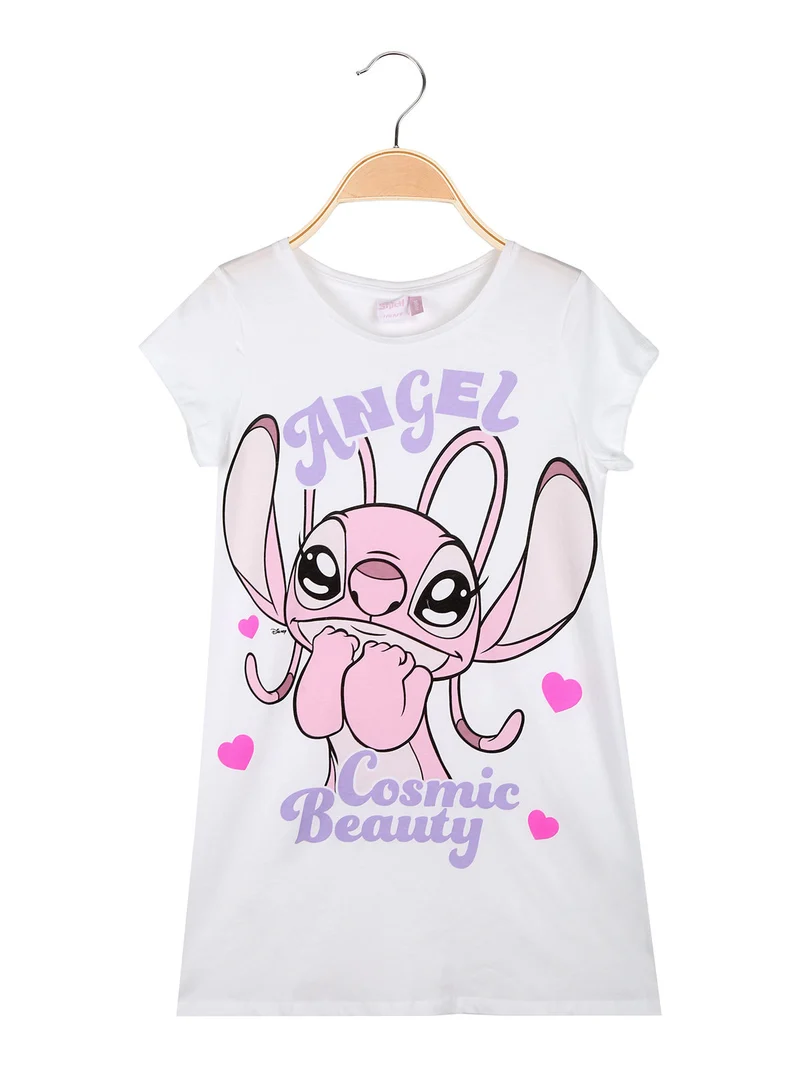 Maxi t-shirt da bambina in cotone con stampa personaggio - rosa