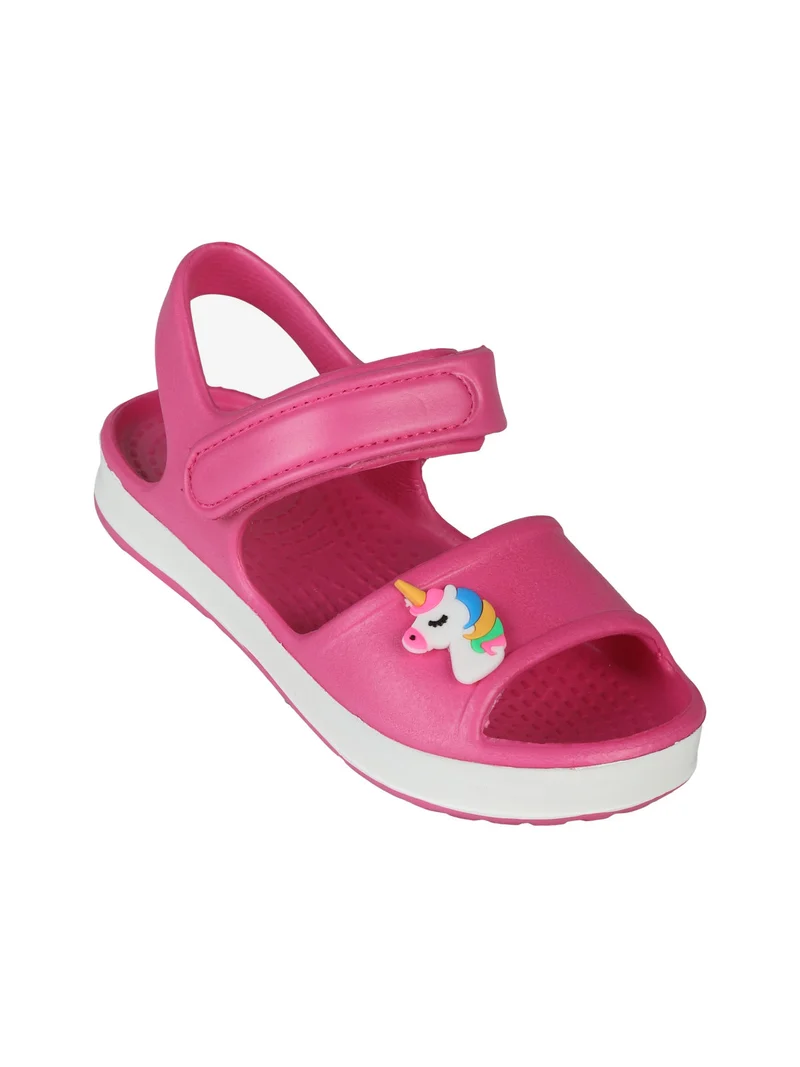 Sandali da bambini in gomma con cintruino a strappo - fucsia