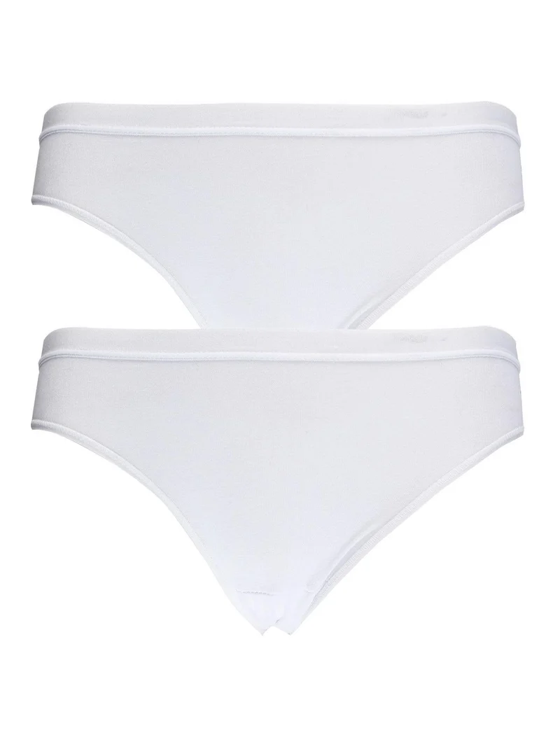 Slip mini in cotone elastico pacco da 2 pezzi - bianco