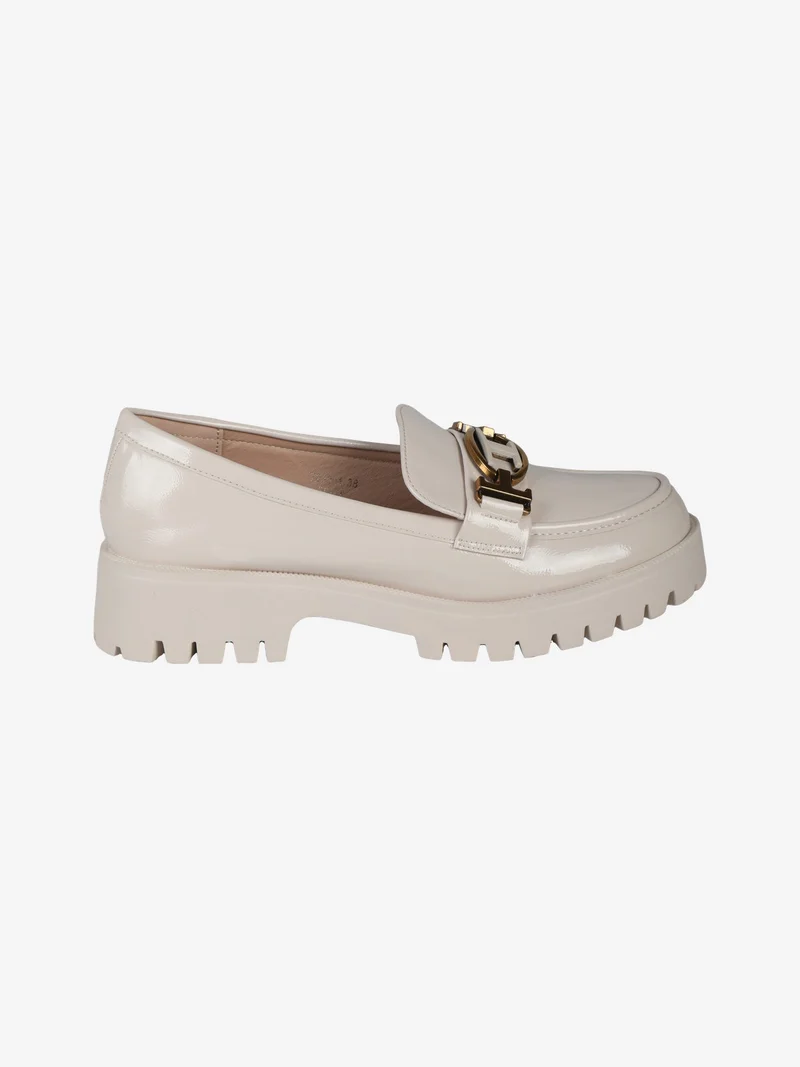 Mocassini donna con platform - beige