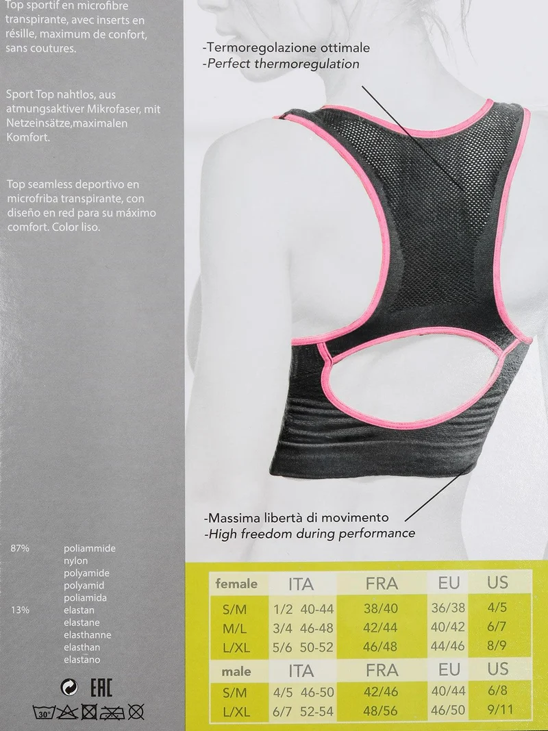 Top sportivo in microfibra - rosa