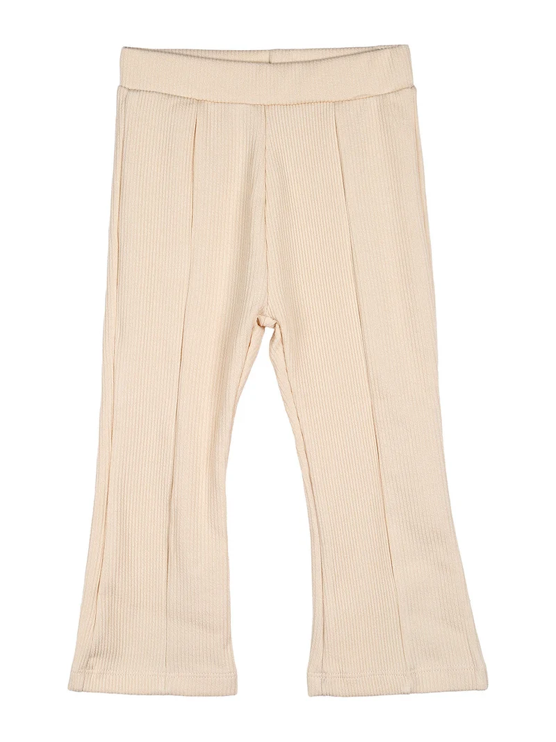 Completo 2 pezzi da neonata con maglietta e leggings a costine - bianco