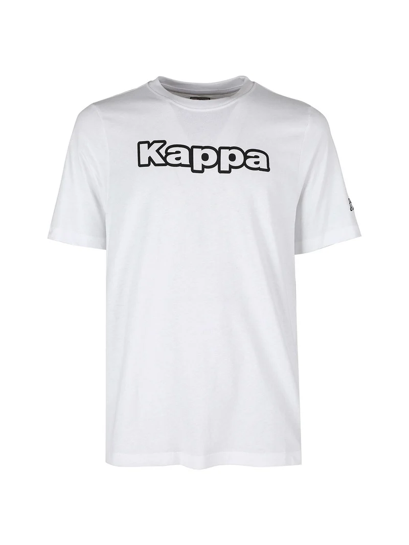 T-shirt da uomo in cotone con stampa scritta - bianco