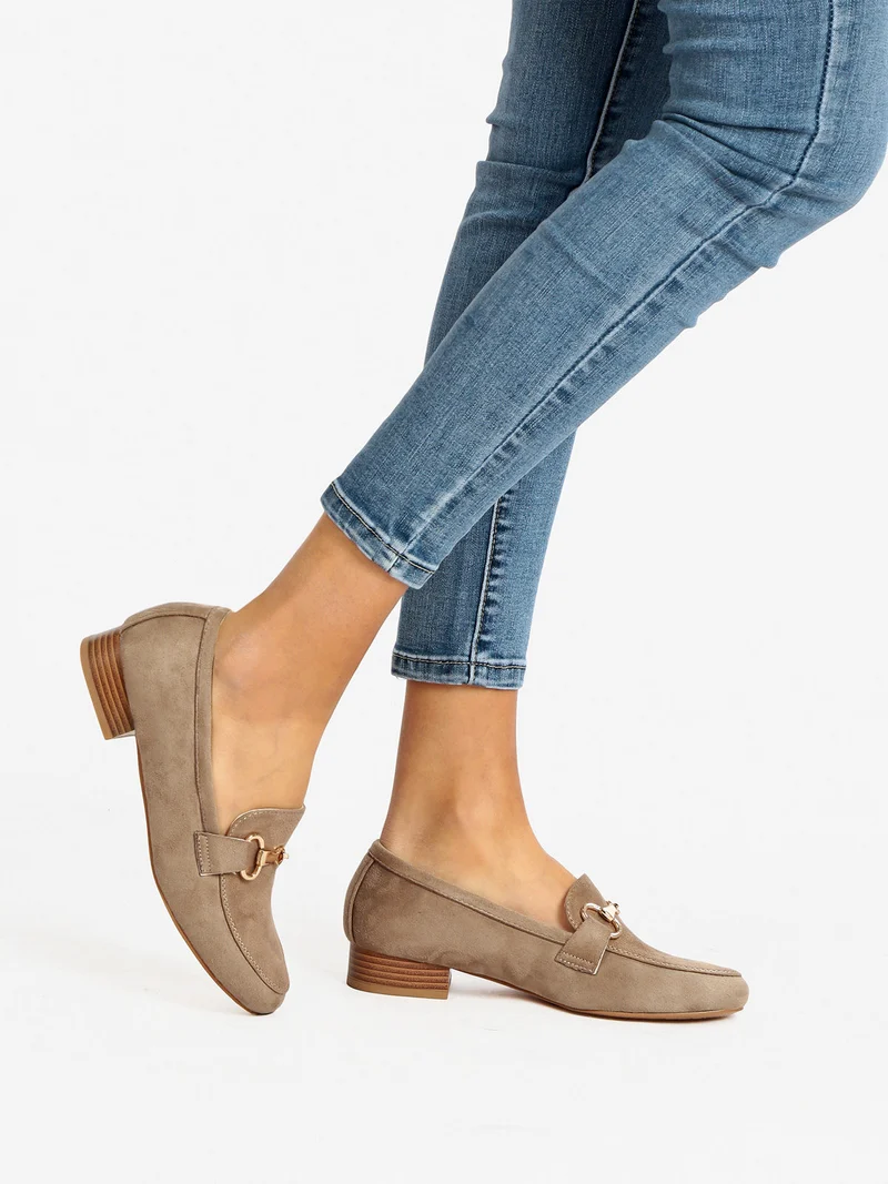 Mocassini scamosciati donna - taupe