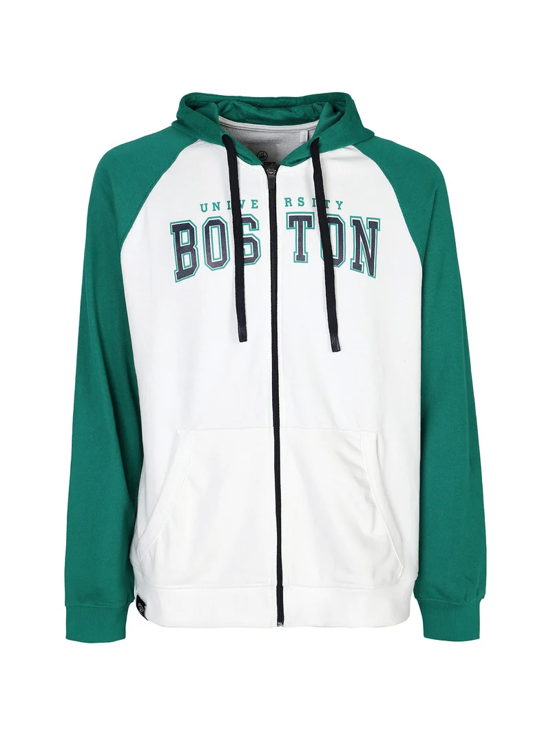 Felpa uomo con cappuccio e zip - verde
