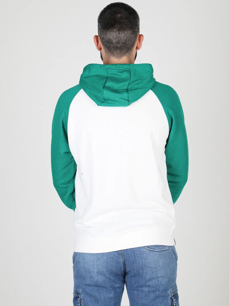 Felpa uomo con cappuccio e zip - verde