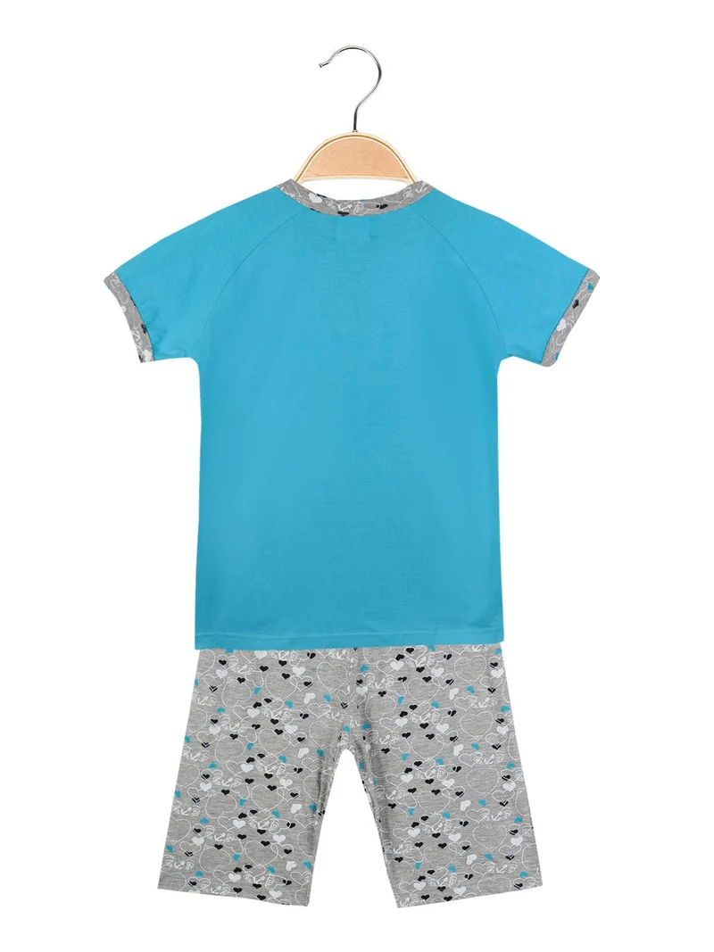 Pigiama corto 2 pezzi - azzurro