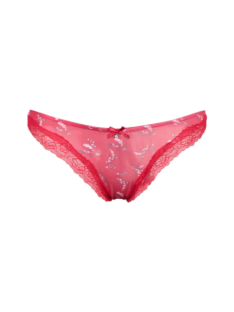 Slip donna con pizzo - rosso