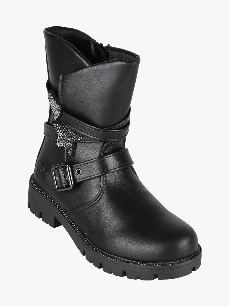 Stivaletti da bambina con zip - nero