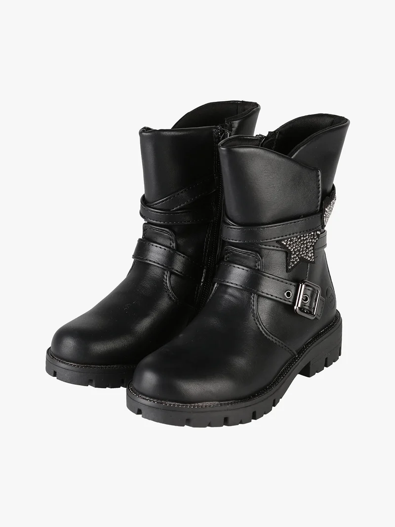 Stivaletti da bambina con zip - nero