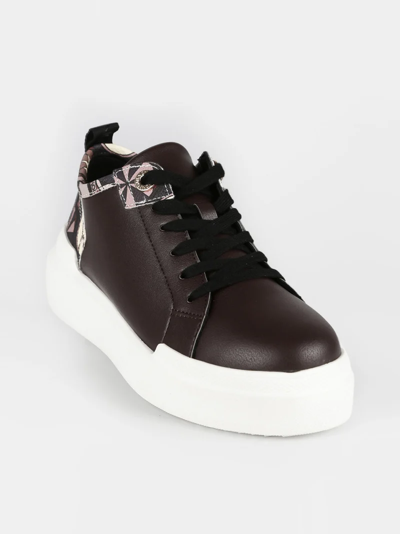 Sneakers donna stringate - marrone