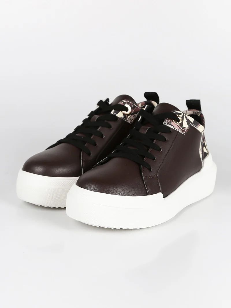 Sneakers donna stringate - marrone