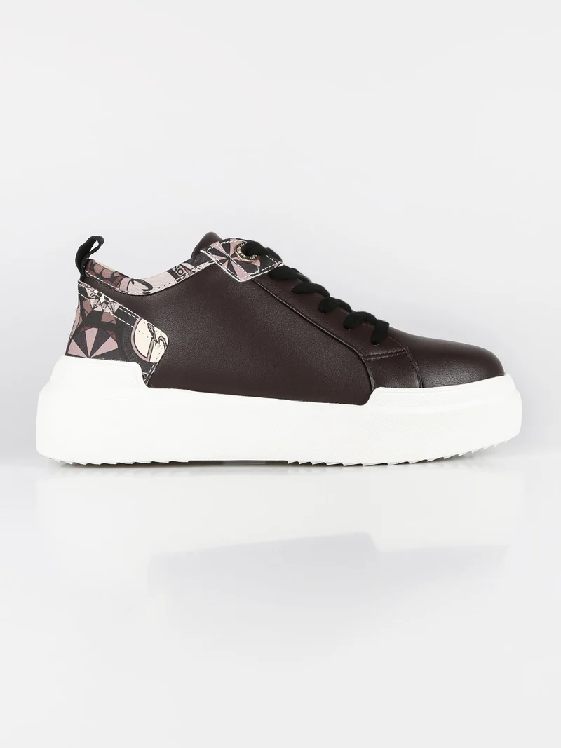 Sneakers donna stringate - marrone