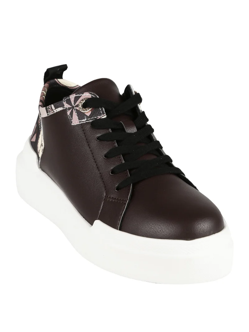 Sneakers donna stringate - marrone