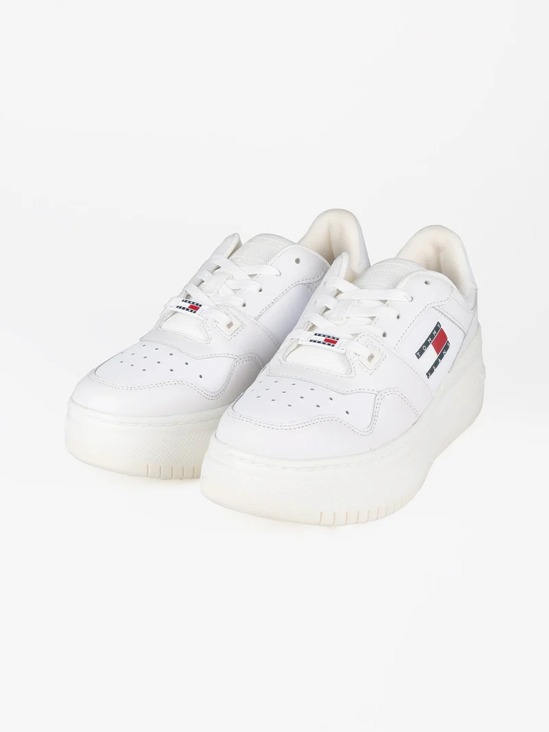 RETRO BASKET FLATFORM Sneakers donna in pelle - bianco