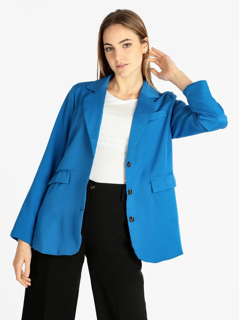 Blazer donna con bottoni - blu
