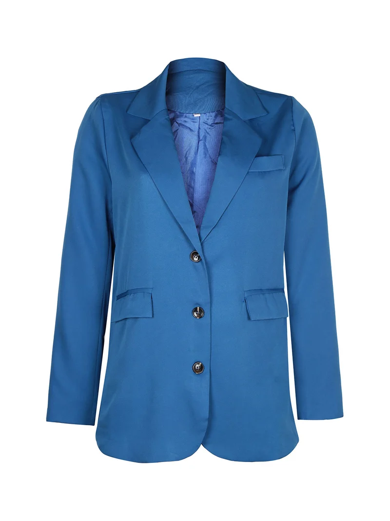 Blazer donna con bottoni - blu