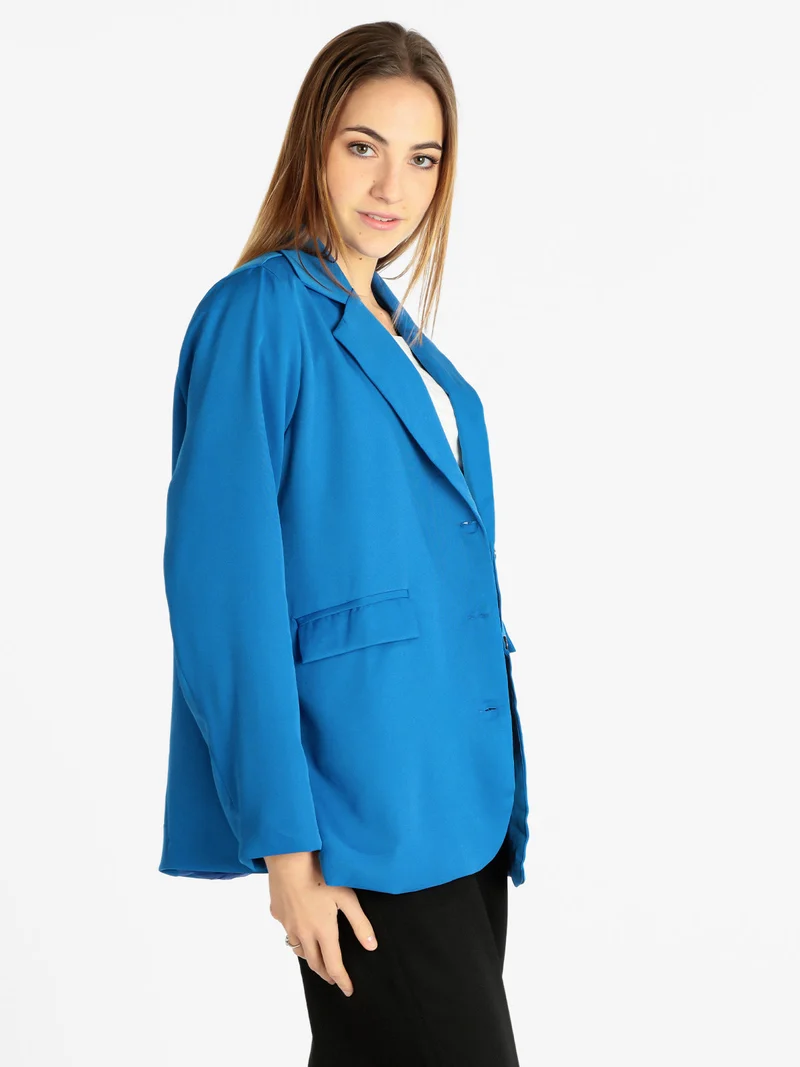 Blazer donna con bottoni - blu