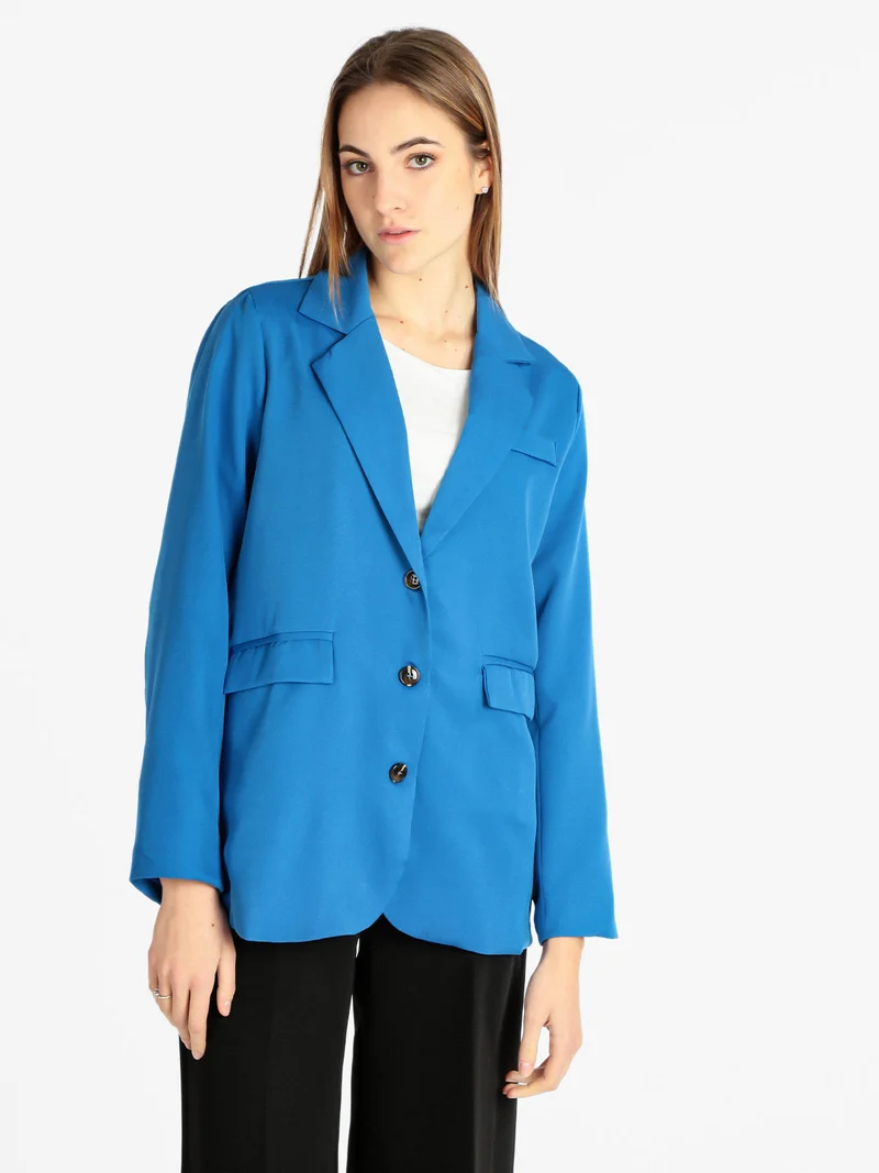 Blazer donna con bottoni - blu