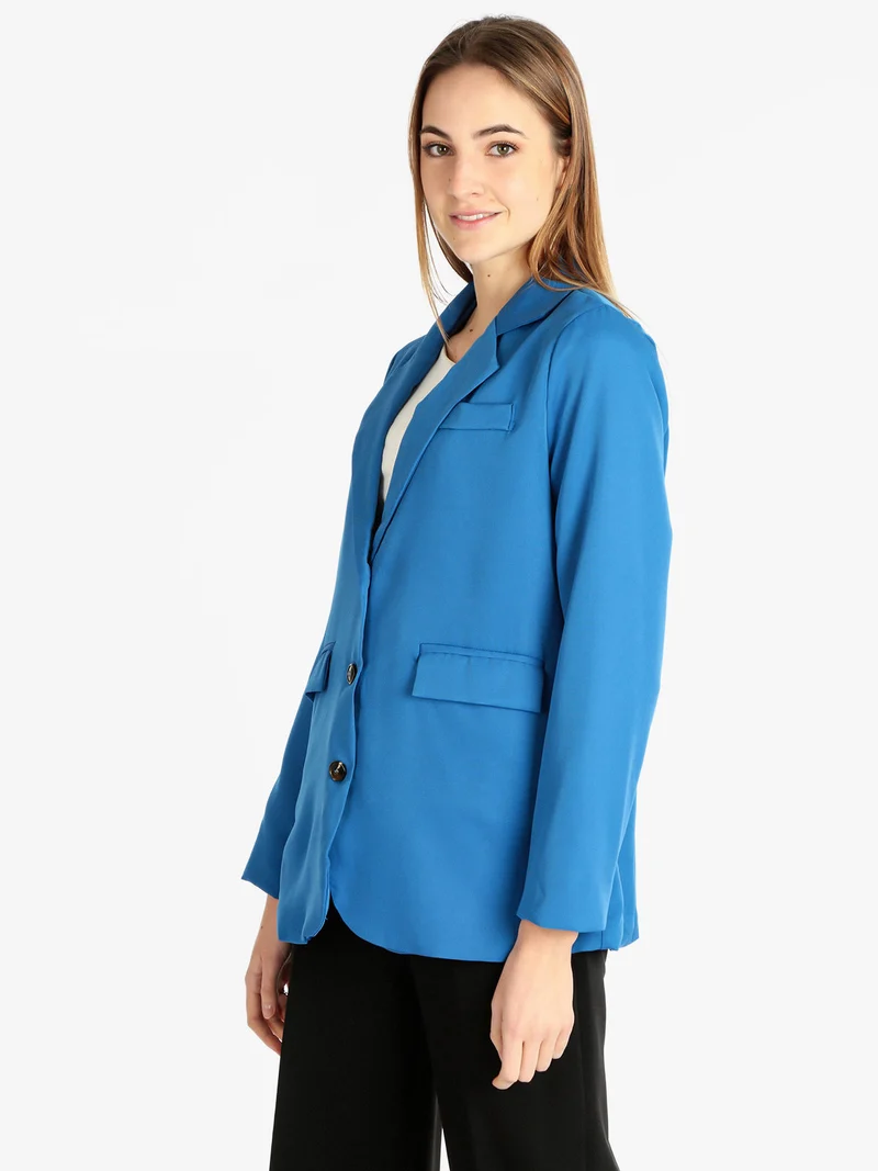 Blazer donna con bottoni - blu