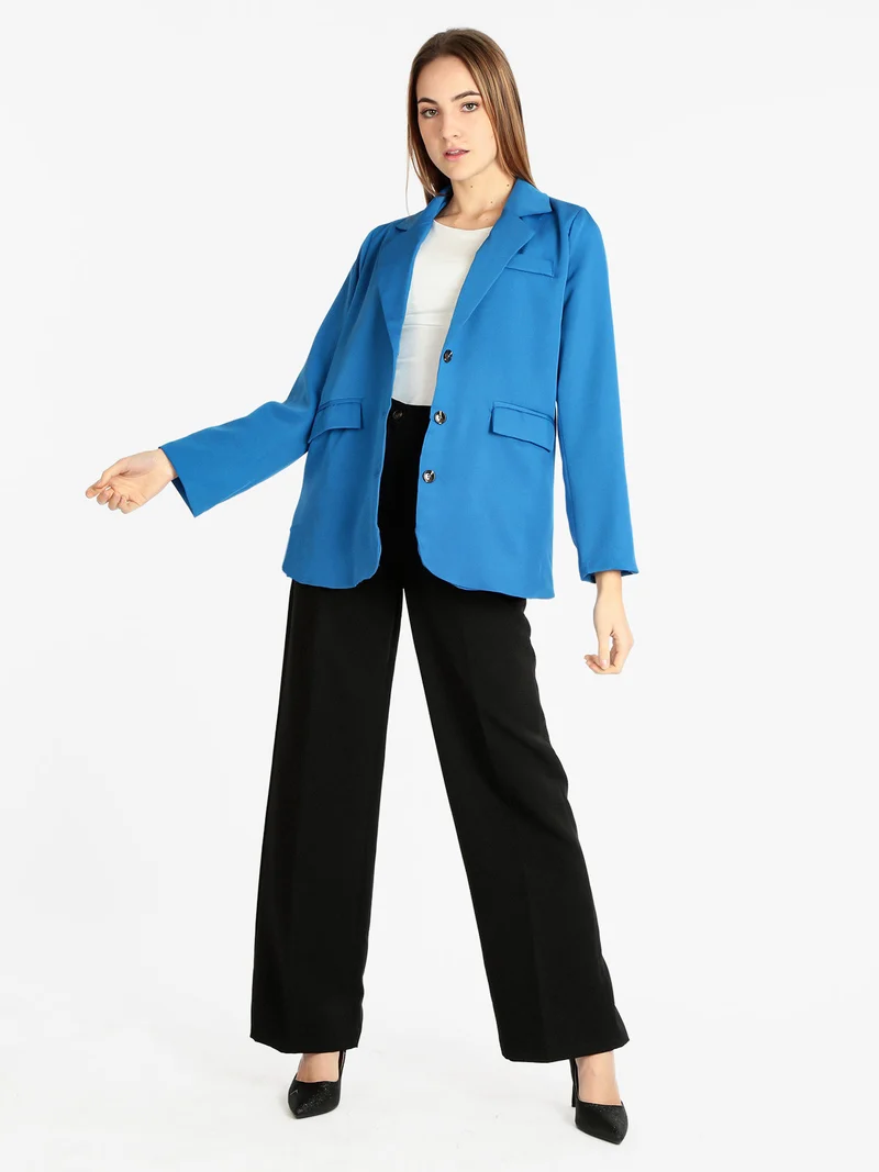 Blazer donna con bottoni - blu