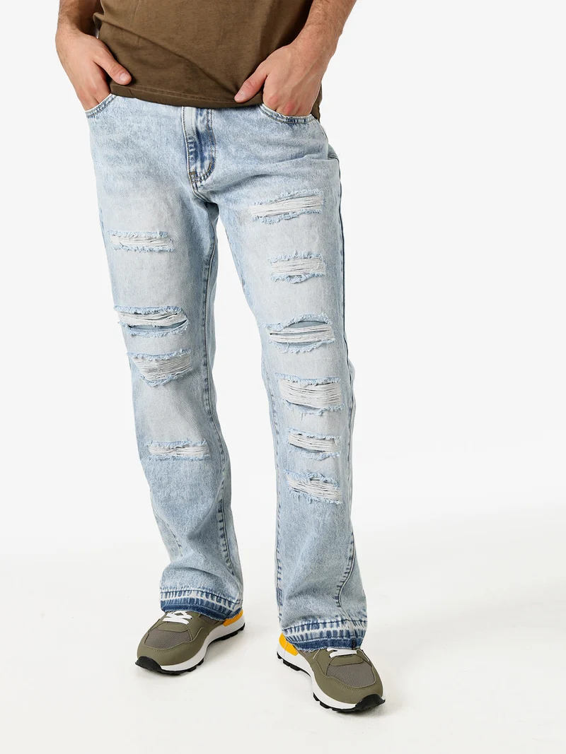 Jeans da uomo strappati con finale ampio - jeans