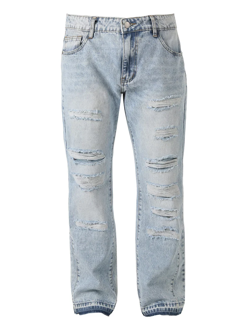 Jeans da uomo strappati con finale ampio - jeans