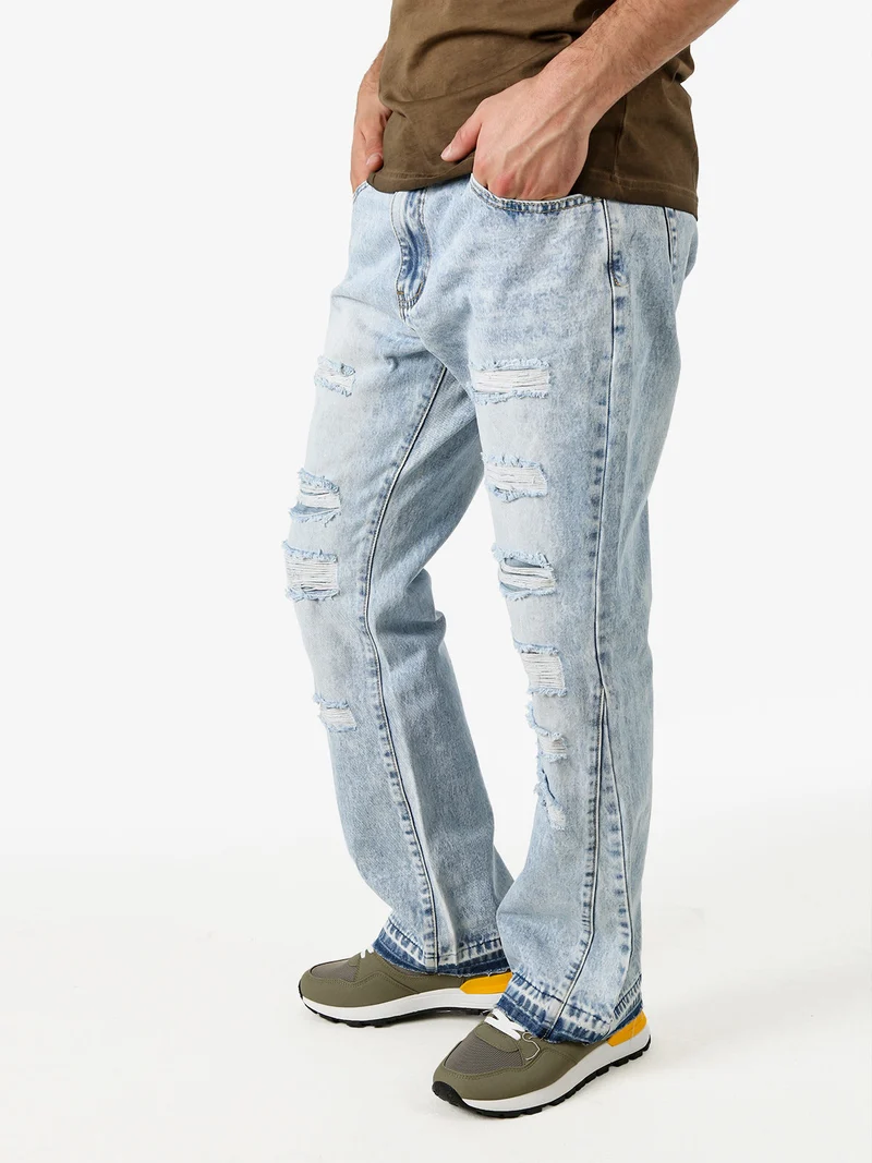 Jeans da uomo strappati con finale ampio - jeans