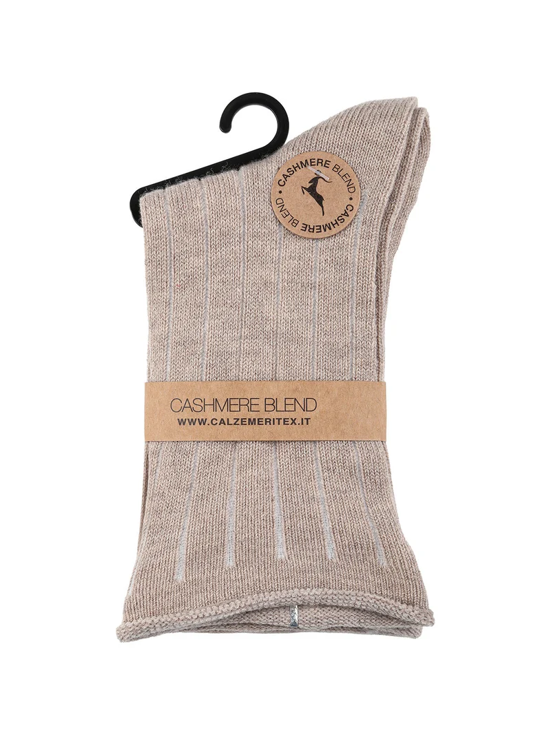 Calze corte donna in misto cashmere - beige