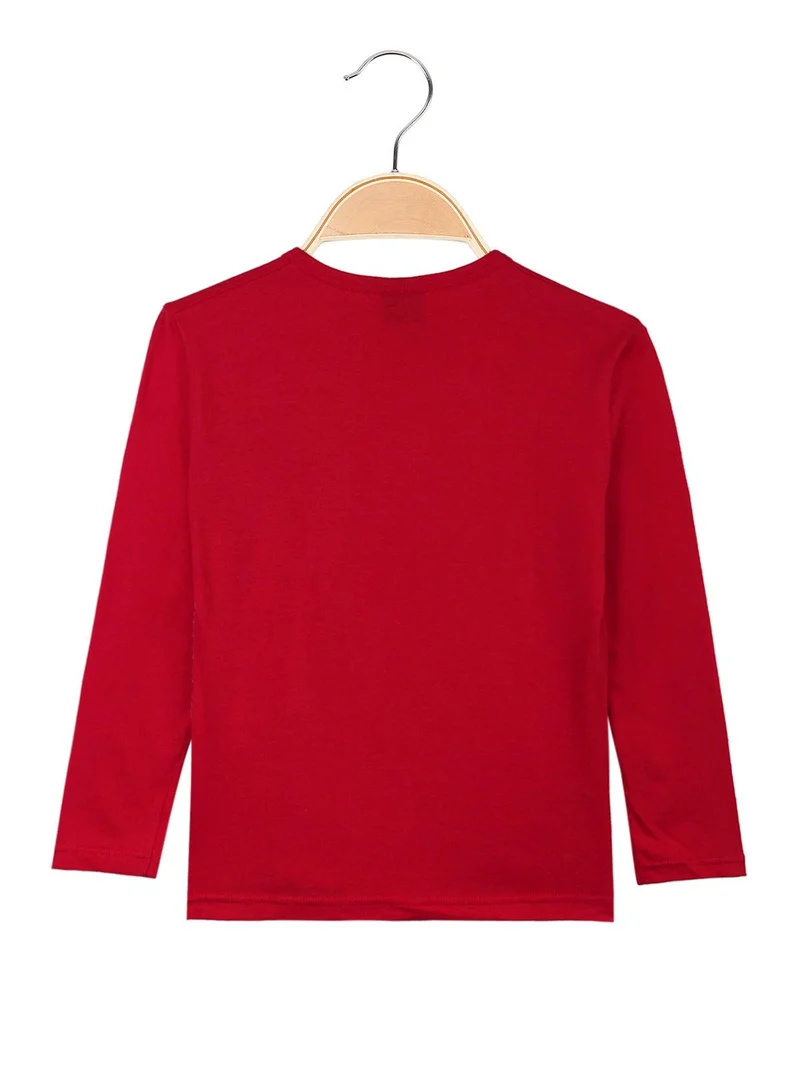 Maglietta bimbo in cotone con stampa - rosso