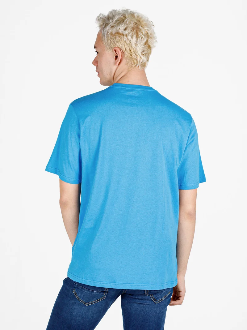 T-shirt da uomo in cotone con logo - turchese