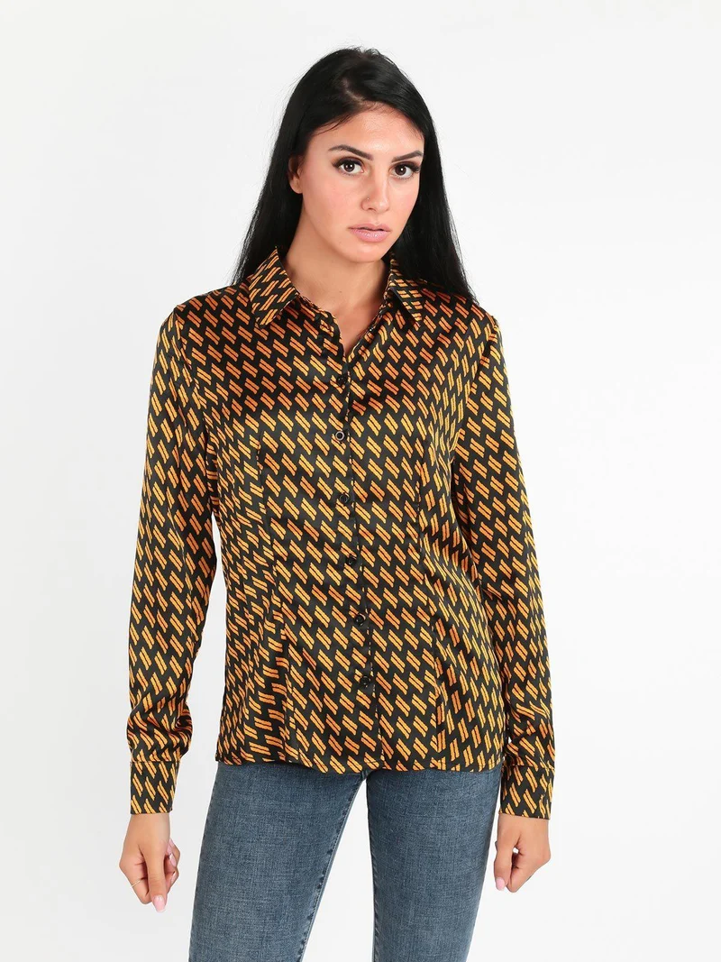 Camicia donna a fantasia - giallo