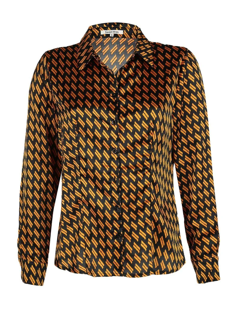 Camicia donna a fantasia - giallo