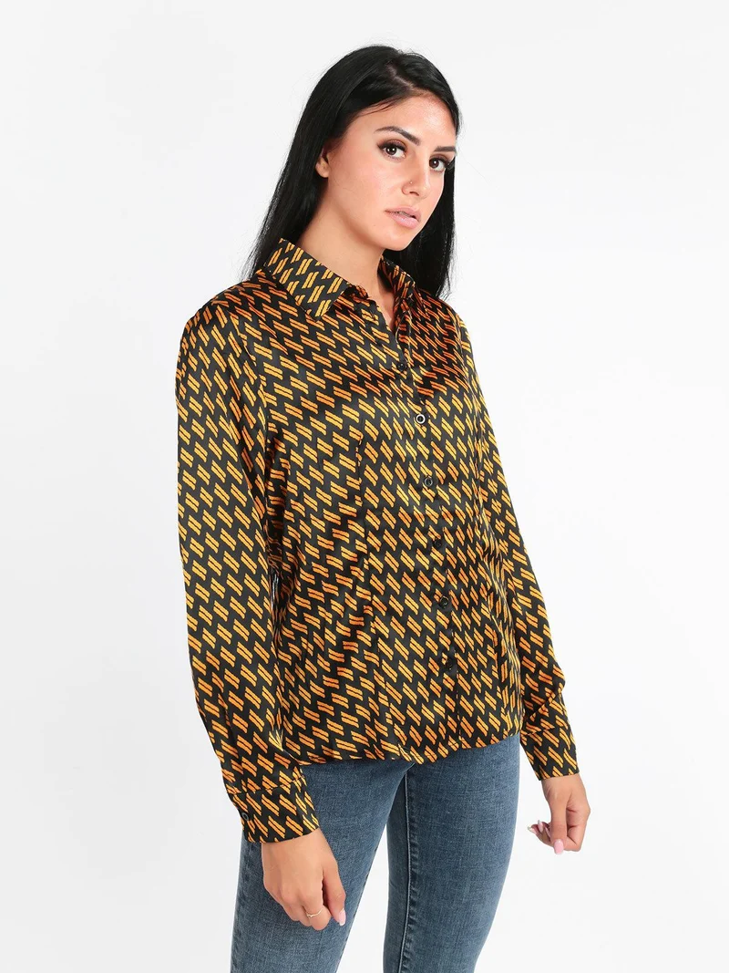 Camicia donna a fantasia - giallo