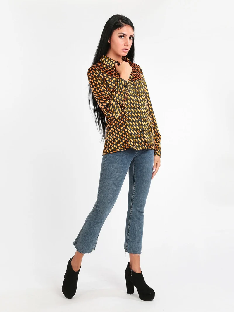 Camicia donna a fantasia - giallo