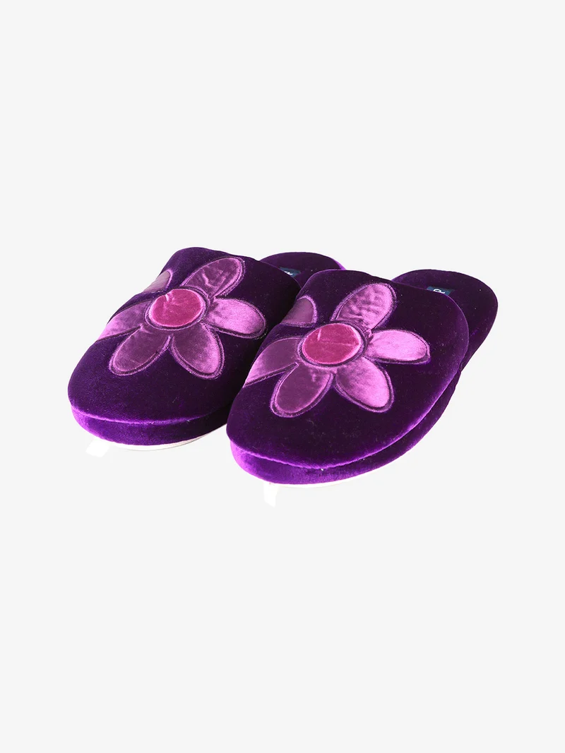 Pantofole donna in velluto - viola