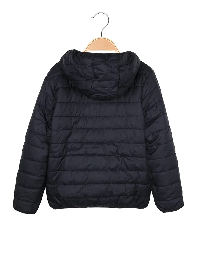 Giubbotto da bambino reversibile con cappuccio - blu scuro