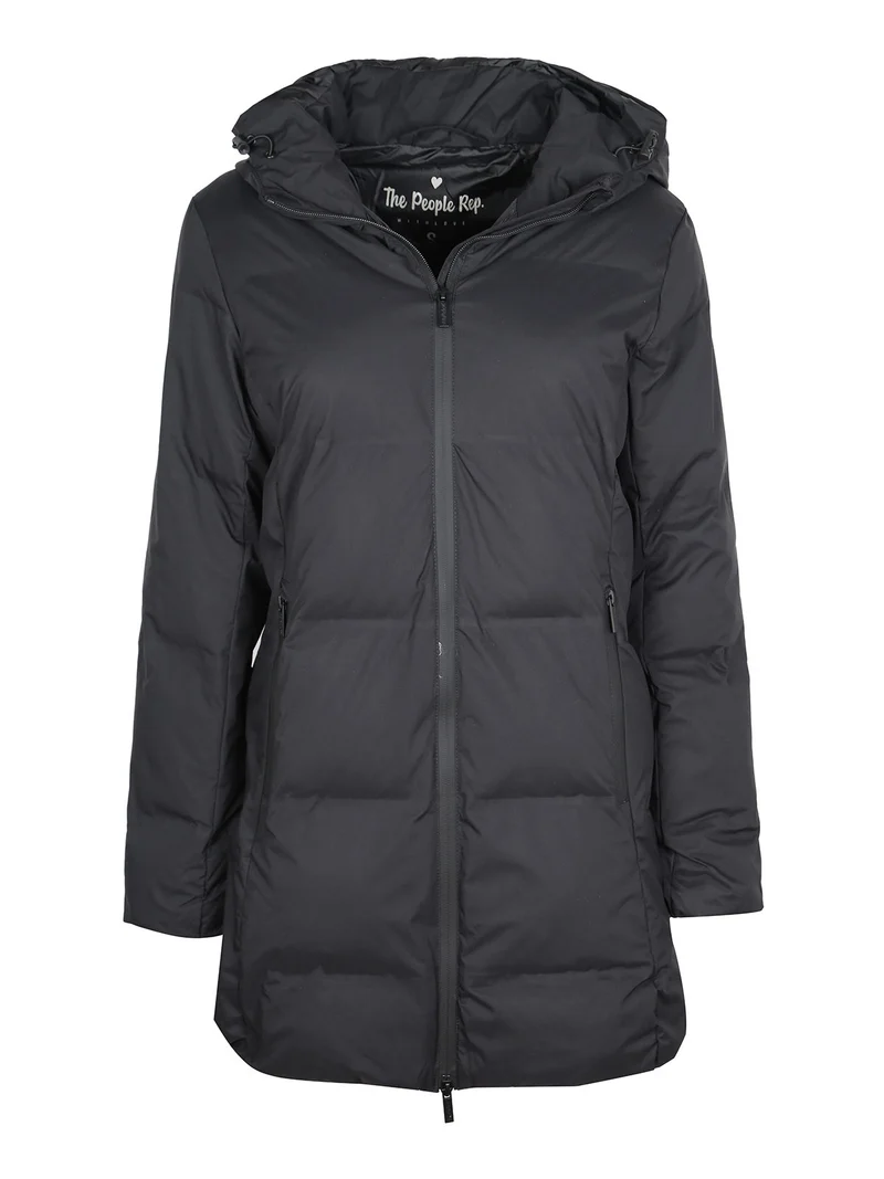 Giubbotto donna imbottito con cappuccio - nero