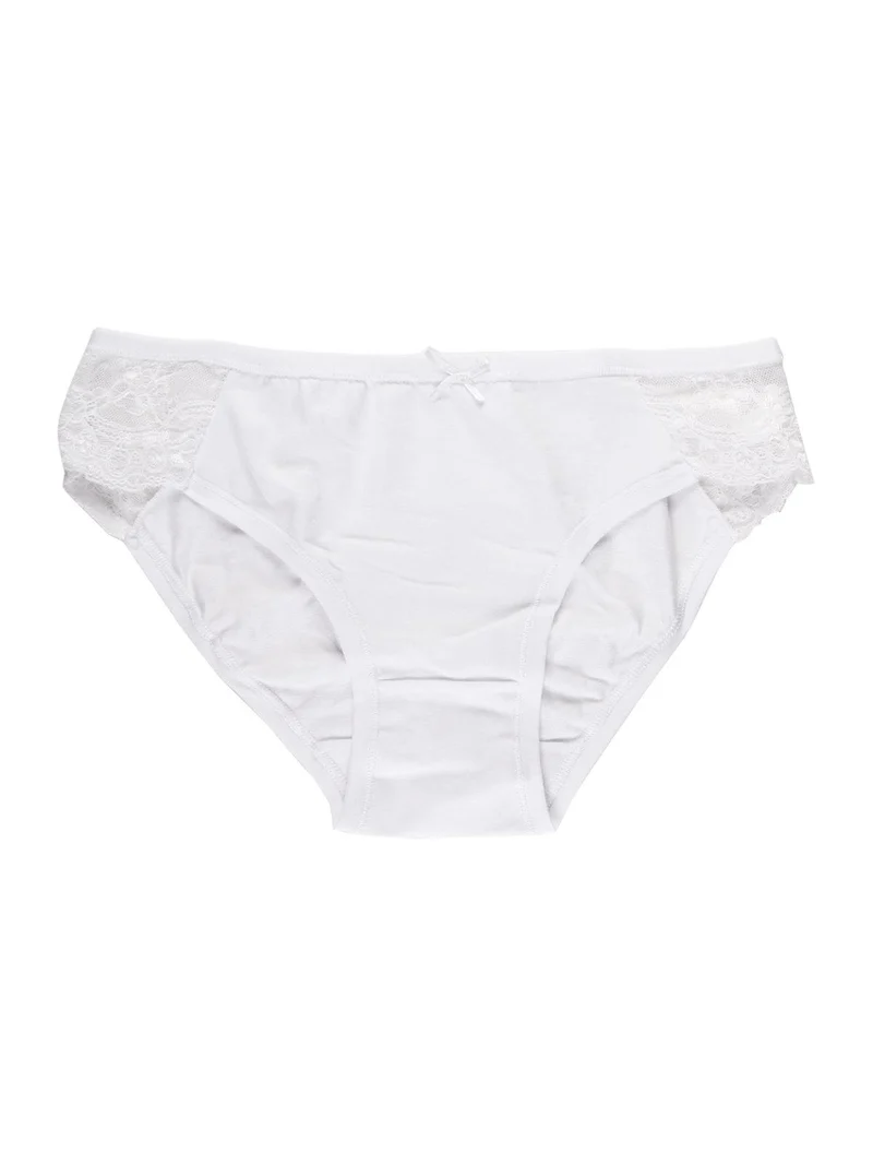 Slip in cotone con pizzo - bianco
