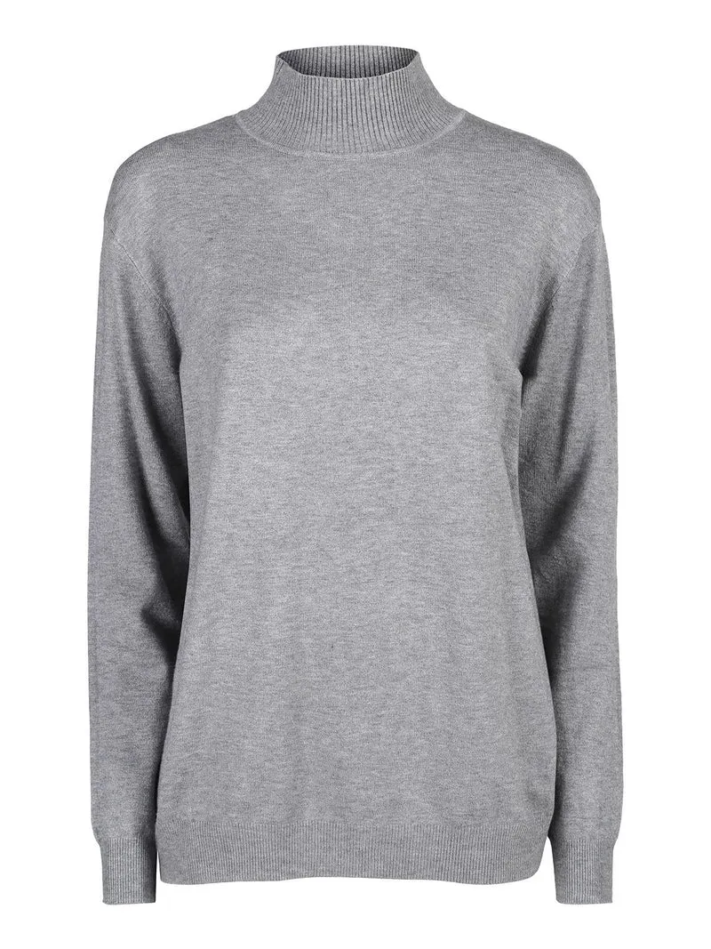 Maglia donna a lupetto - grigio