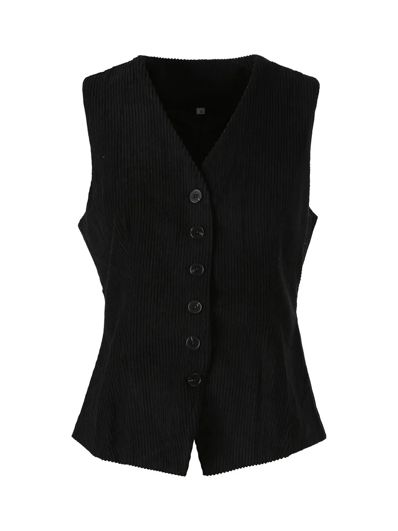 Gilet donna in velluto a coste - nero