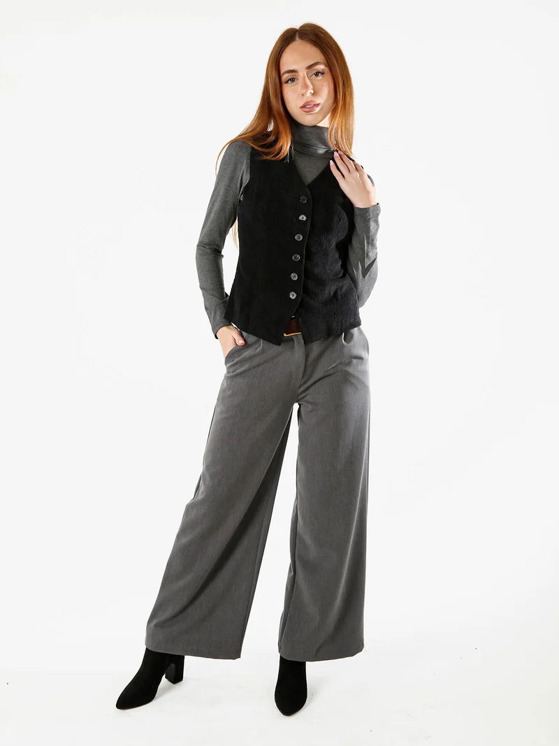 Gilet donna in velluto a coste - nero