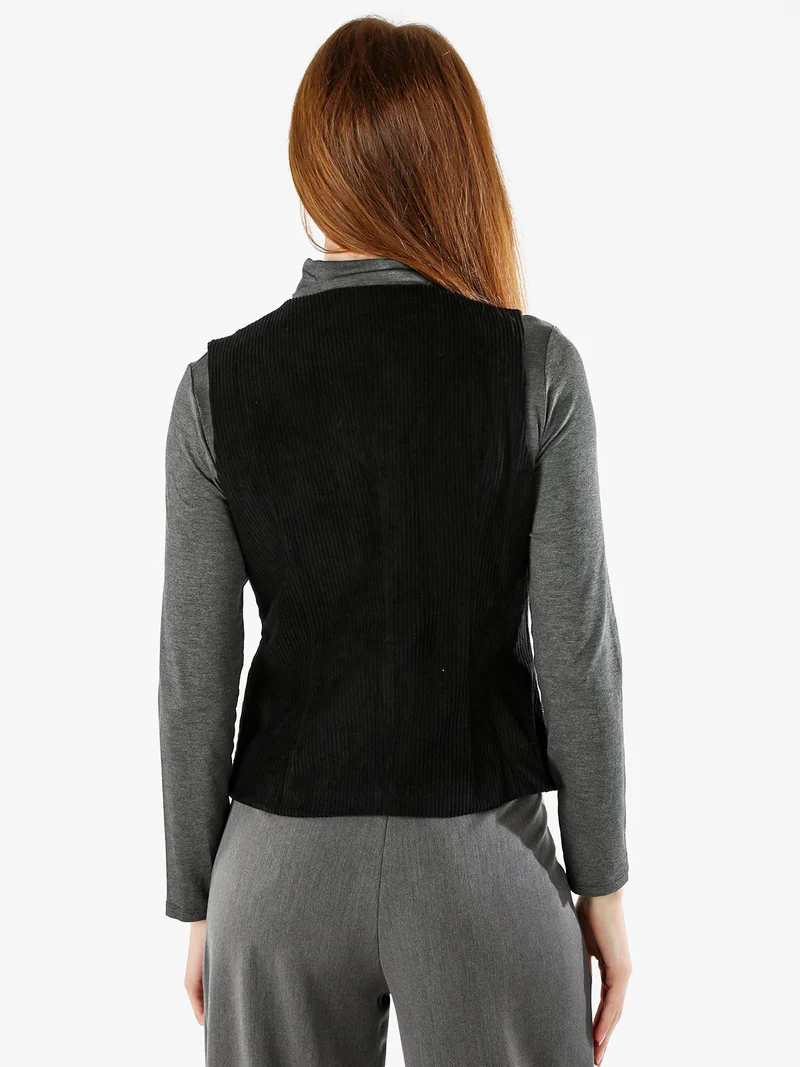 Gilet donna in velluto a coste - nero