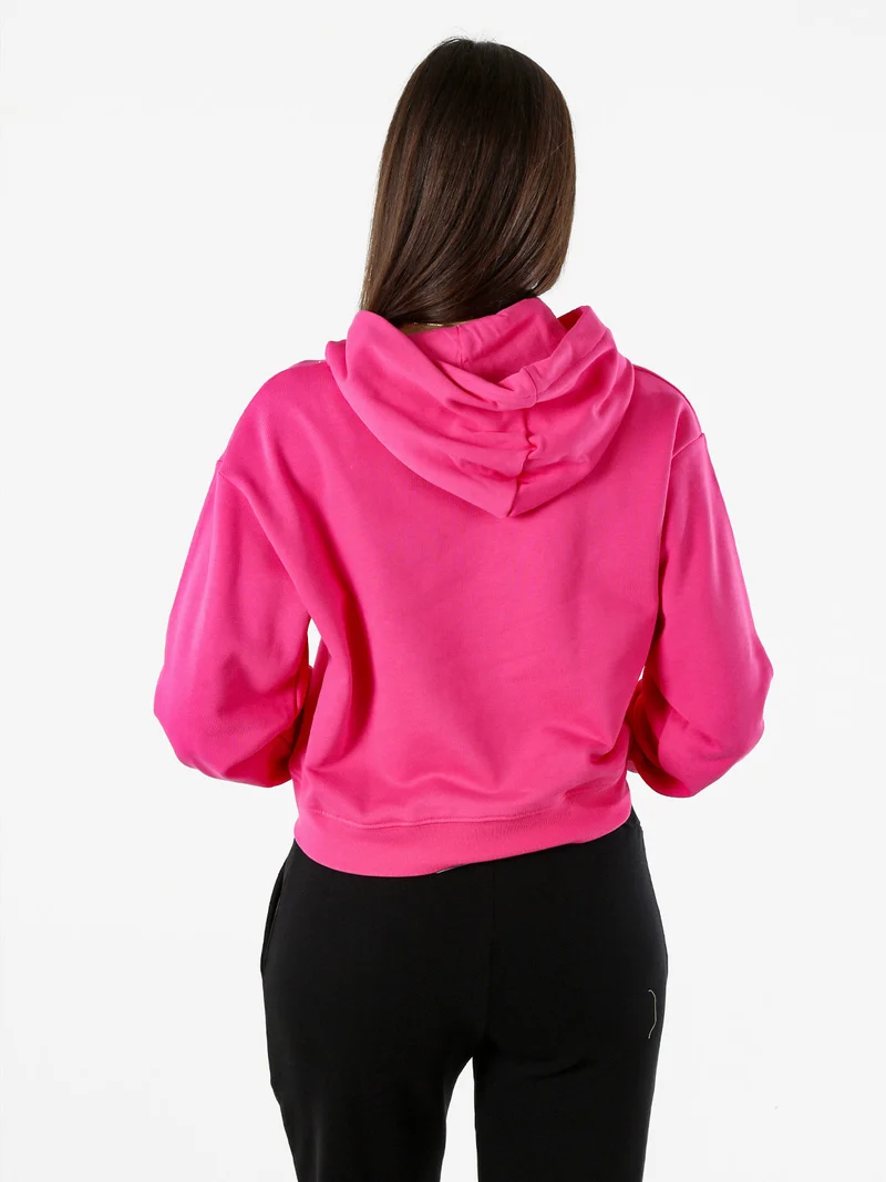 Felpa da donna con cappuccio e logo - fucsia