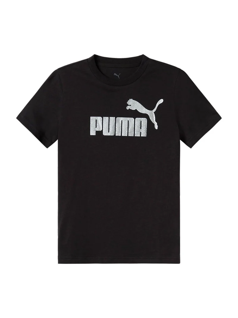 ESS + TEXTURED FOIL BIG LOGO T-shirt da ragazza - nero